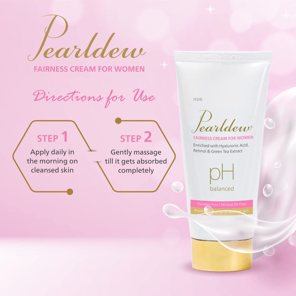 Pearldew Fairness Cream for Women - 50 Gms With Licorice, Mulberry, Bearberry, Aloe & Pro Vitamin B3 | Pack of 4