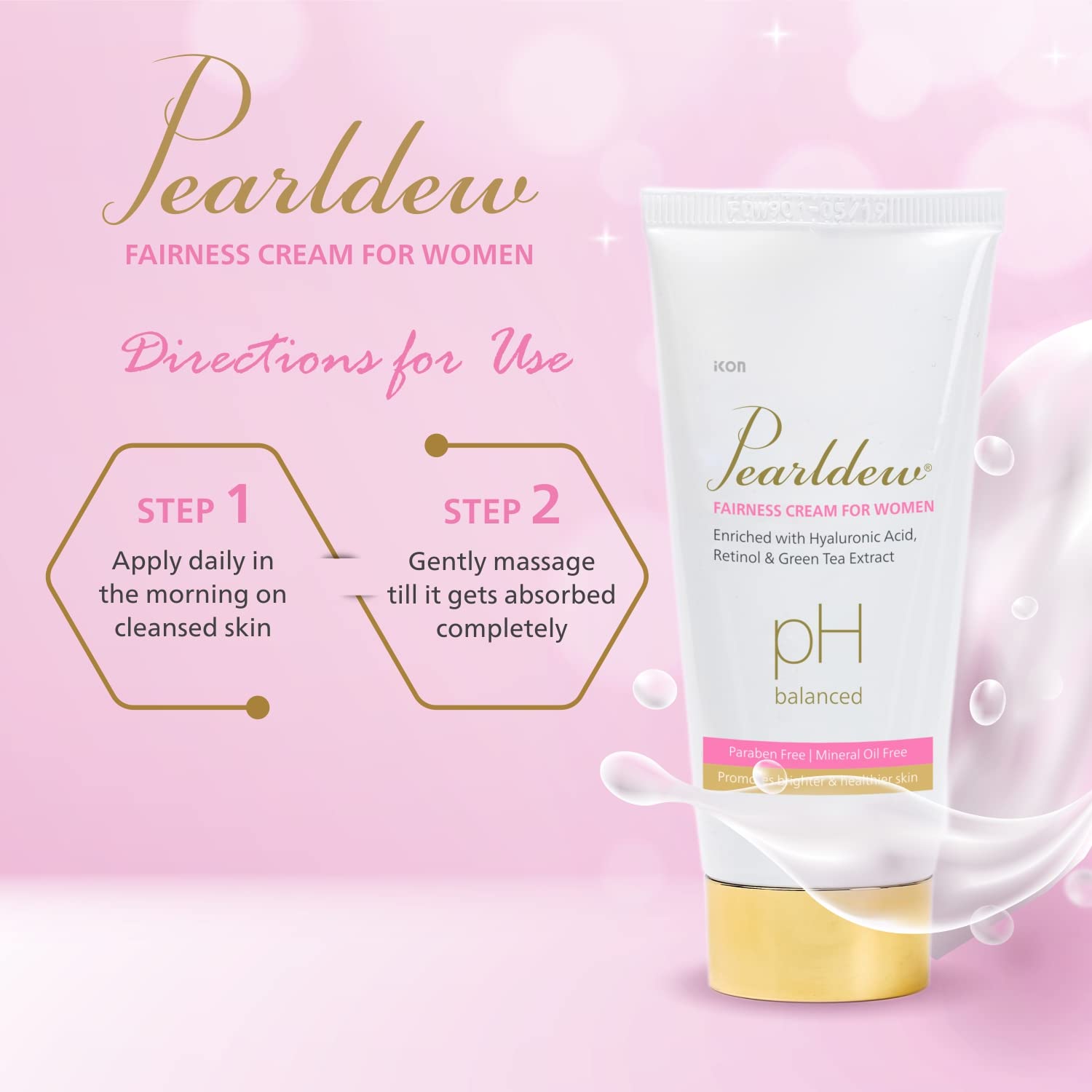 Pearldew Fairness Cream for Women - 50 Gms With Licorice, Mulberry, Bearberry, Aloe & Pro Vitamin B3 | Pack of 4