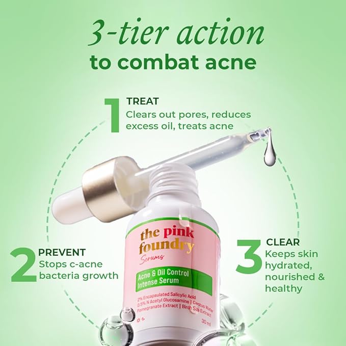 The Pink Foundry Acne & Oil Control Intense Serum With 2% Encapsulated Salicylic Acid - 30 Ml