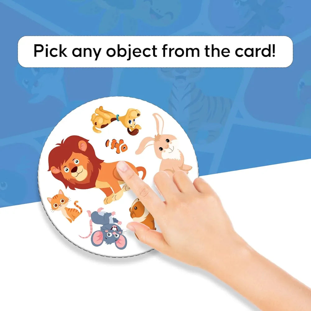 GiniMini Animal Frenzy 57 Animal-Themed Educational Cards for Kids 3+ Vocabulary & Matching Skill Builder Fast Observation Game for Toddlers Family & Travel-Friendly Learning Toy
