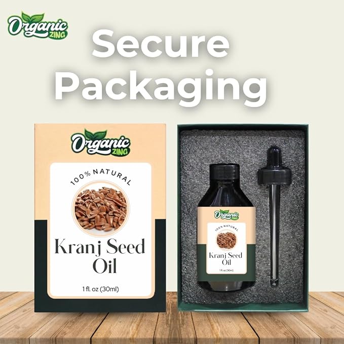 Organic Zing Karanj Seed (Pongamia Pinnata) Oil | Carrier Oil for Skincare, Hair Care & Massage - 30 Ml