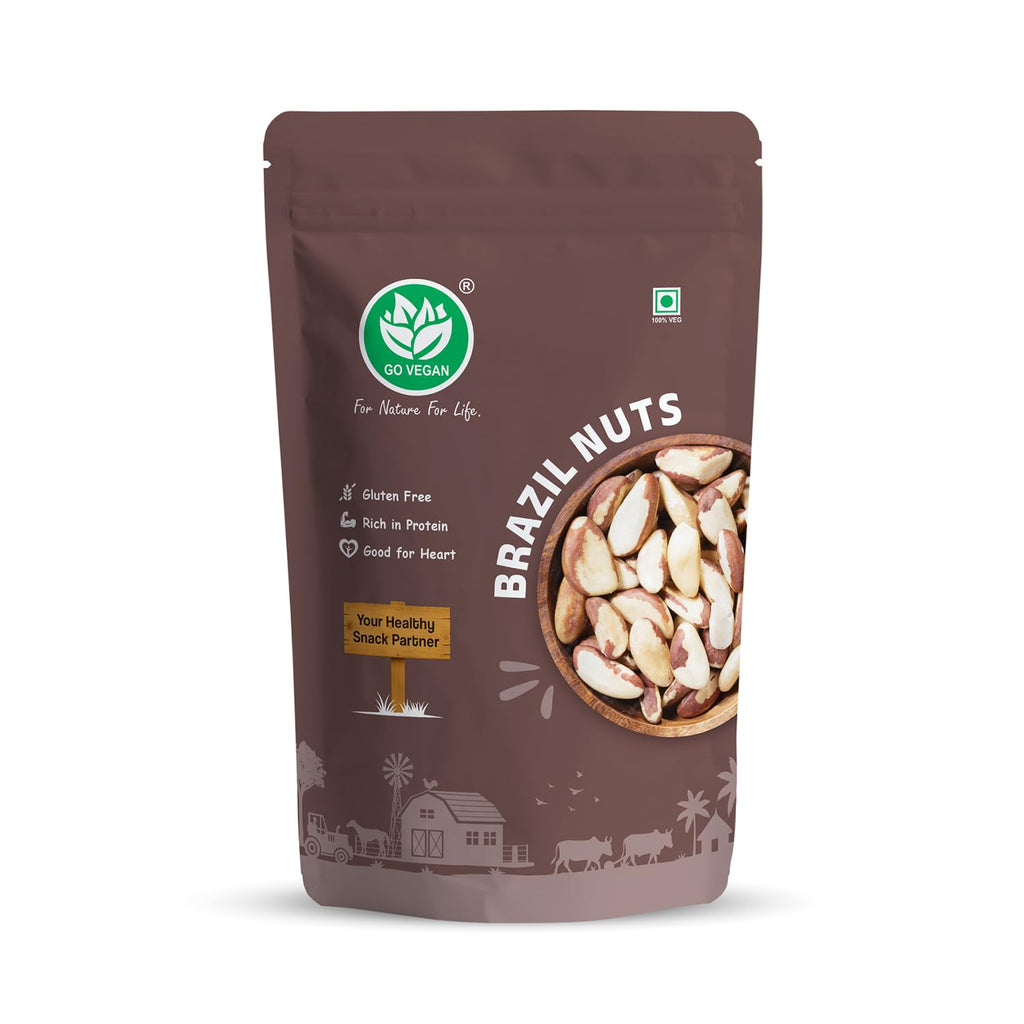 GoVegan Premium Brazil Nuts 100gm | 100% Natural & Vegan | Rich in Selenium, Protein & Healthy Fats | Superfood for Energy