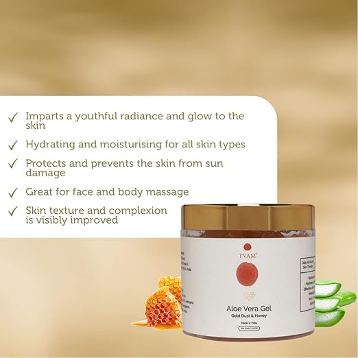 Tvam Aloe Vera Gel With Gold Dust Honey - 100 gms