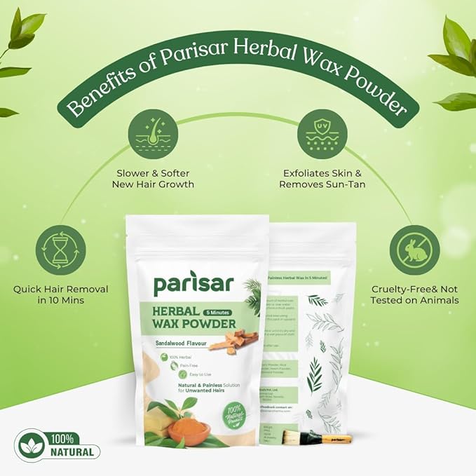 Parisar Pharma Herbal Wax Powder for Women and Men - 100 gms