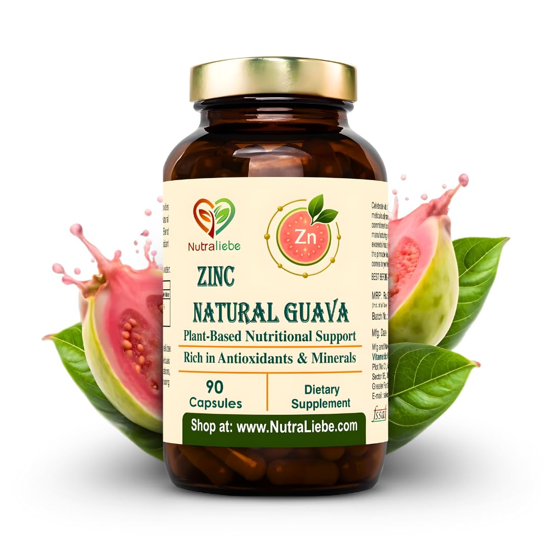 Nutraliebe Natural Zinc from Guava Extract – Plant-Based Immune & Skin Support – Gentle Absorption – 90 Vegetarian Capsules