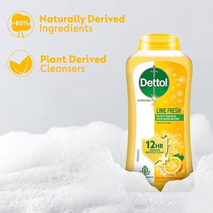 Dettol Lime Fresh Body Wash and Shower Gel - 250 ml (Pack of 3)