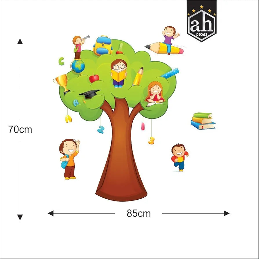 AH Decals Wall Stickers Educational Tree PVC Vinyl Wall Sticker -Self-Adhesive