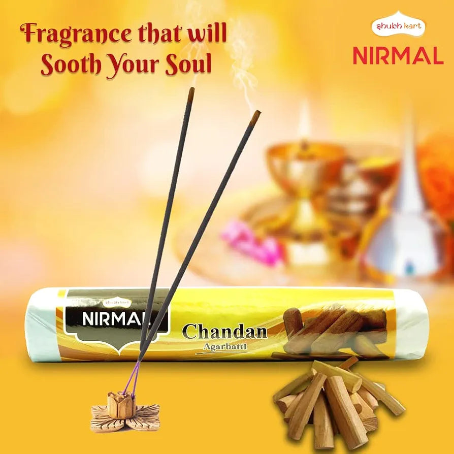 Shubhkart Nirmal Chandan Agarbatti Muttha Pack Long Lasting Incense Sticks Sandalwood Fragrance 250gms