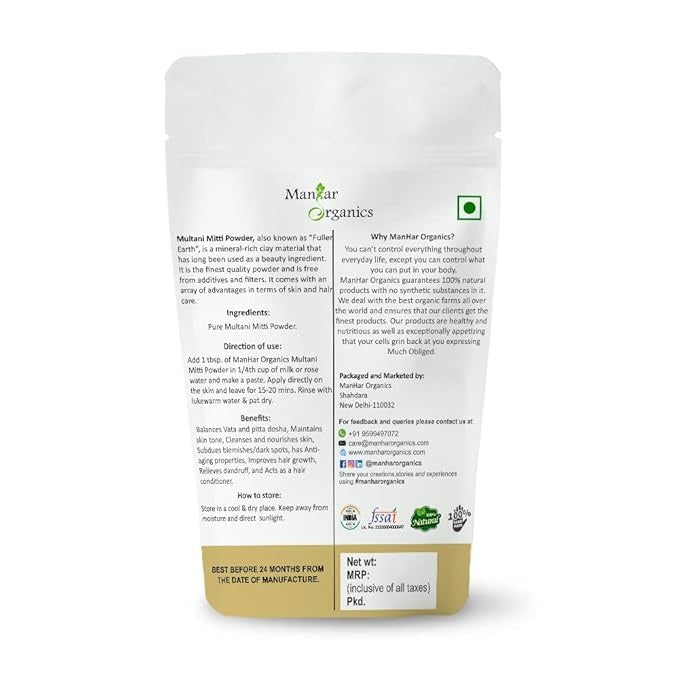 ManHar Organics Multham Mitti Powder - 100 gms