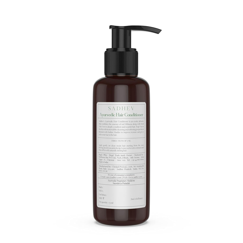 Sadhev Ayurvedic Hair Conditioner With Extracts Of Aloe, Hibiscus, Soap Nut And Indian Maddar For Deep Condition And Nourishment