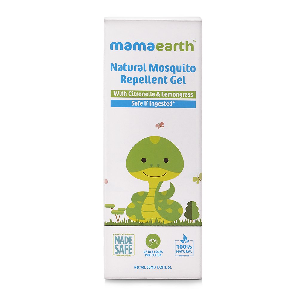 Mamaearth Natural Mosquito Repellent Gel - 50 ml | Infused with Citronella Oil, Lemongrass Oil & Peppermint Oil | DEET Free, Protects from Dengue, Malaria & Chikungunya