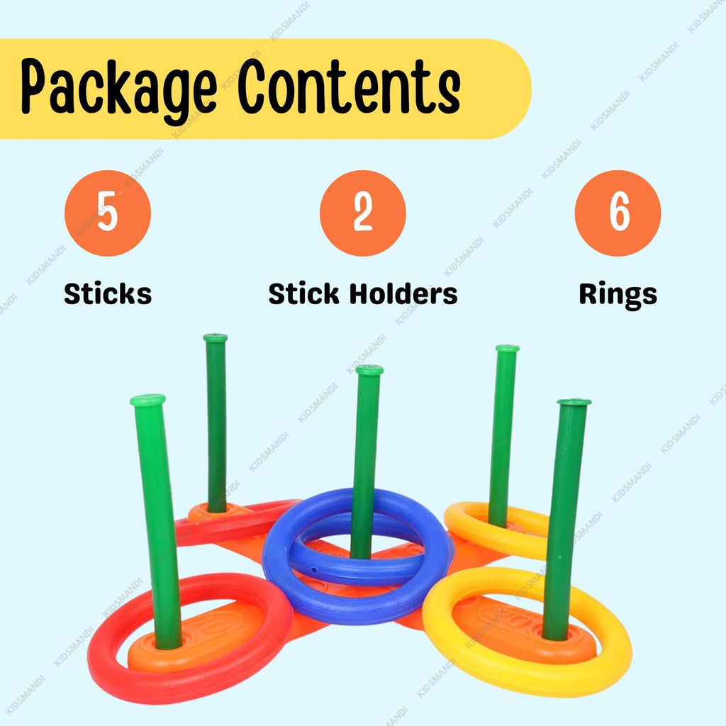 Kids Mandi 13 Pc Ring Toss Game Indoor Outdoor Family Fun Ring