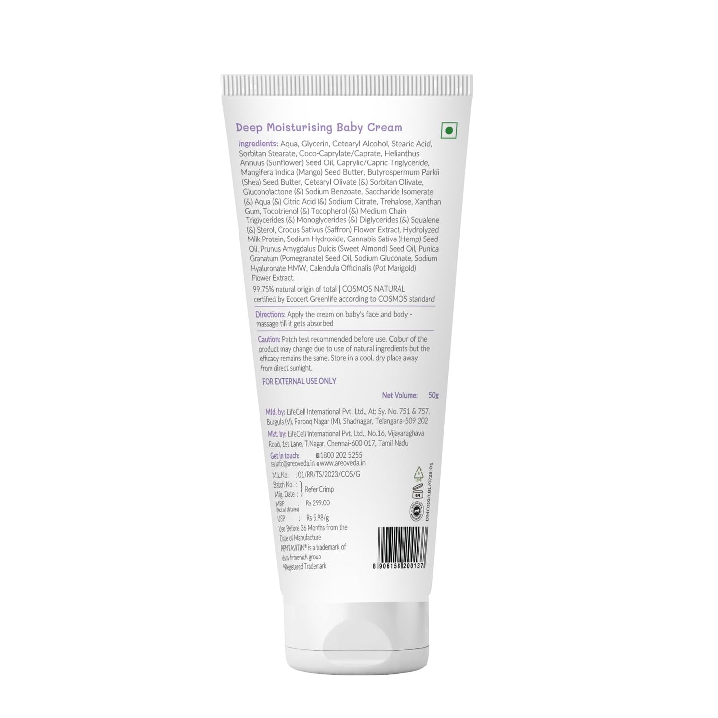 AreoVeda Deep Moisturising Baby Cream