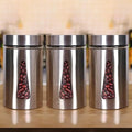 Femora Kitchen Storage Jars Steel Finish With See Through Window Jar | 1000 Ml | Pack of 3 | Silver