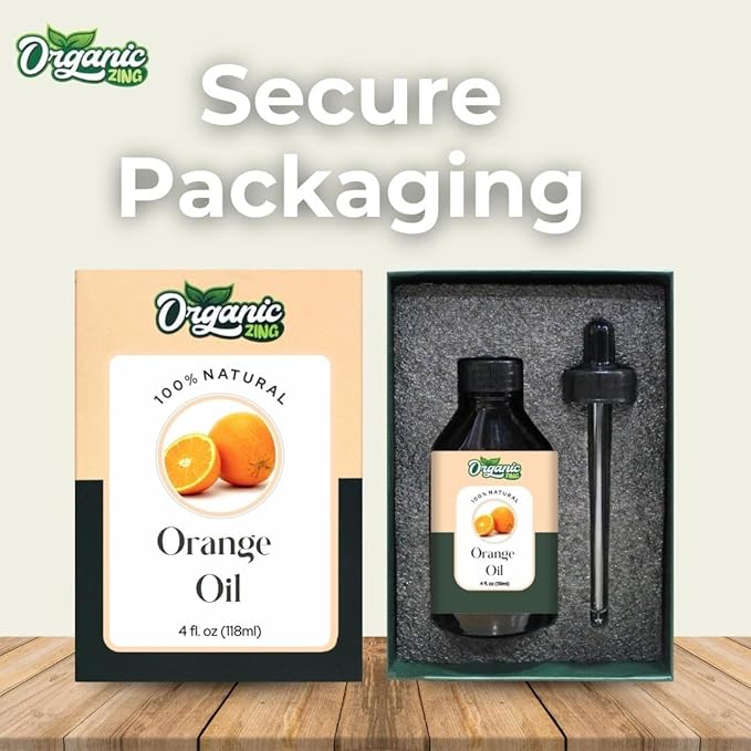 Organic Zing Orange (Citrus X Sinensis) Oil | Essential Oil for Aroma, Diffusers, Skincare & Hair Care - 118 Ml