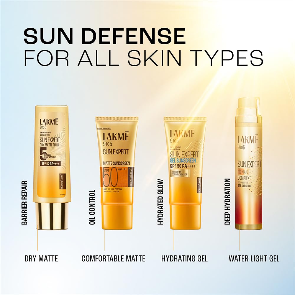 Lakme SPF 50 PA++++ Sunscreen Lotion for Bright Skin | In Vivo Tested | UVA UVB Blue Light Protection | Waterlight| No White Cast | Niacinamide| For All Skin Types | 100 ml