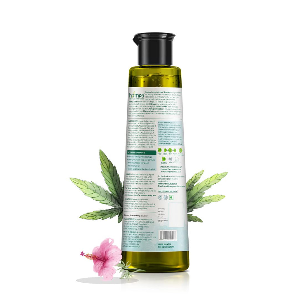 Hampa Hemp Amla Hair Oil and Lush Hair Shampoo Combo