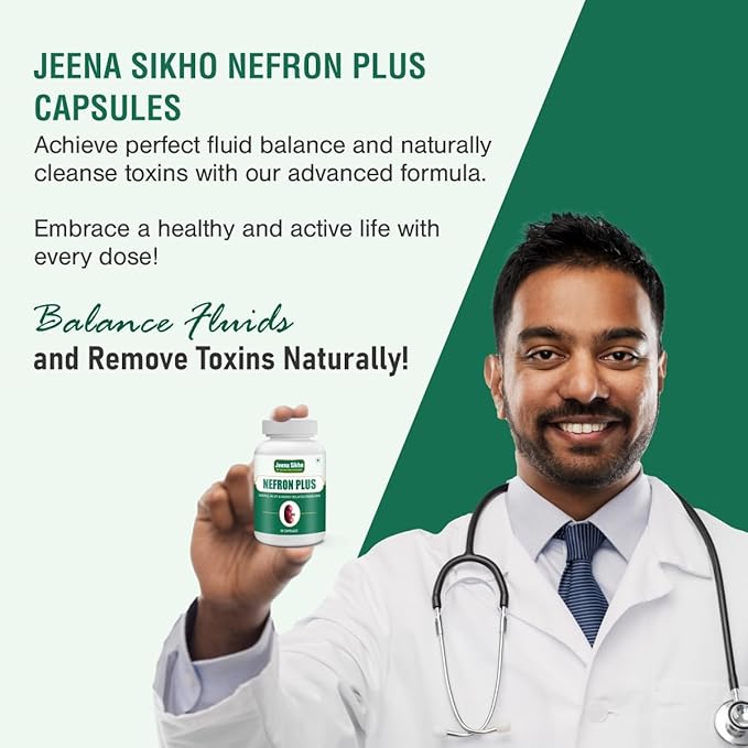 Jeena Sikho Nefron Plus | Herbal Kidney Wellness Capsules - 60 Caps