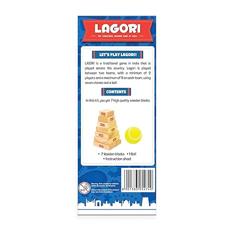 Funskool Games Lagori The Traditional Outdoor Games of India Classic Seven Stones Game