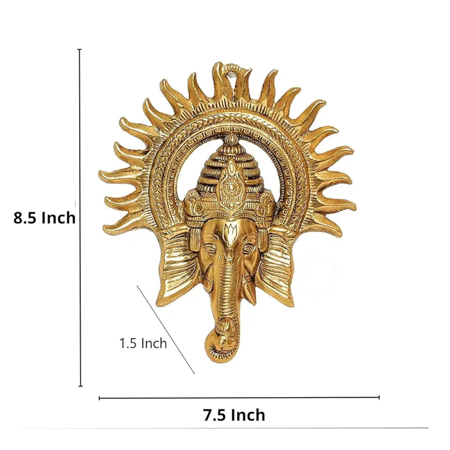 Ganesha Sun Decorative Metal Wall Hanging Art Ganpati Ganesh Showpiece