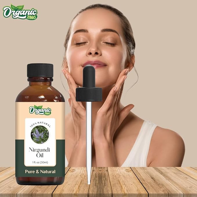 Organic Zing Nirgundi (Vitex Negundo) Oil | Carrier Oil for Aroma, Diffusers, Skincare & Hair Care - 30 Ml