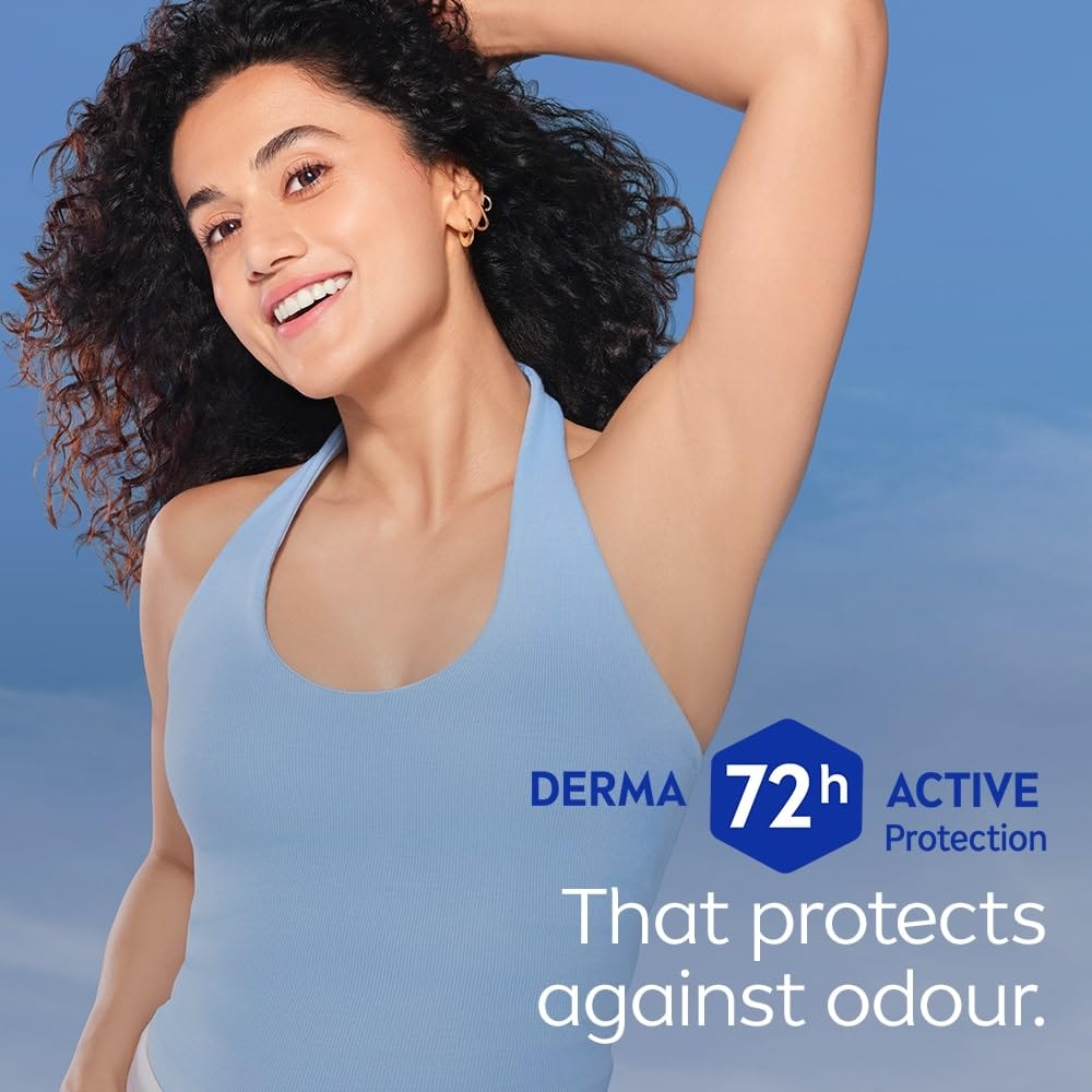 NIVEA Derma Control Even Tone Underarm Deo Roll-On for Women | Smoother & Brighter Underarms | 72H Derma Active Protection | With Pure Hyaluronic Acid & Vitamin C | 0% Alcohol | 50 ml