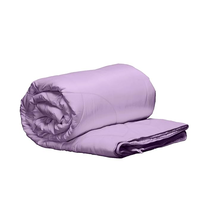 Stoa Paris Satin Comforter Single Bed with 300 TC One Pillow Cover Colour Lilac Affair