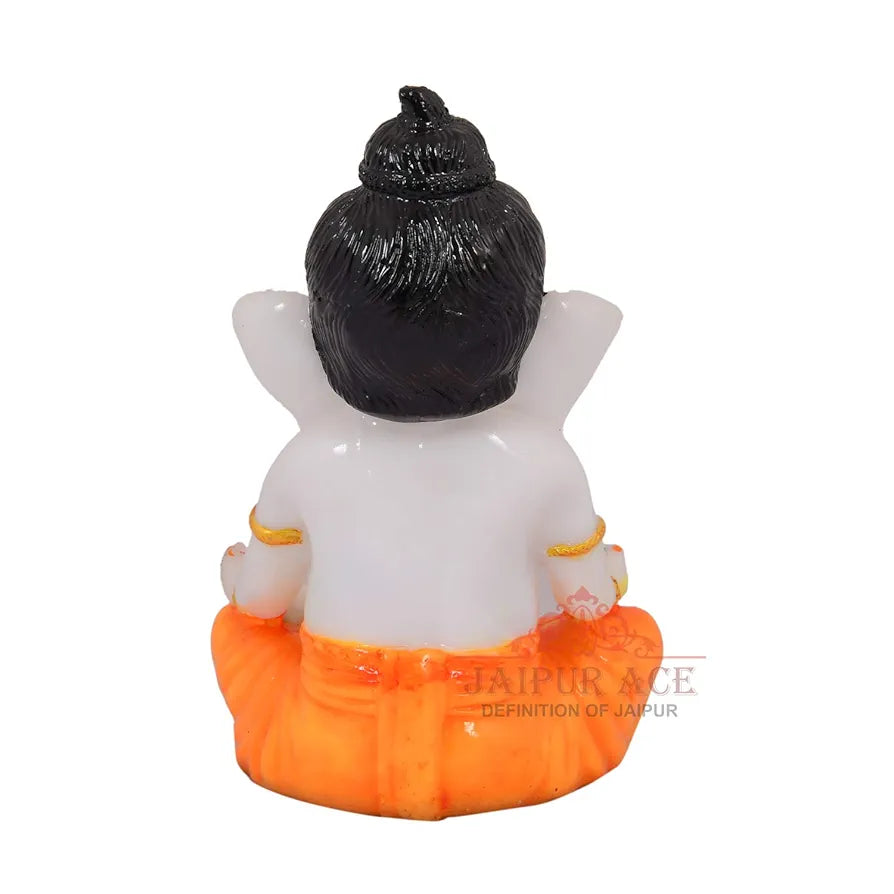 Jaipur Ace Beautiful Vinayak Ji Statue Meditation Ganesha Orange