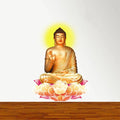 Rawpockets Decals PVC Vinyl Self Adhesive Lord Buddha Peaceful On Lotus Wall Window Sticker Coverage Area
