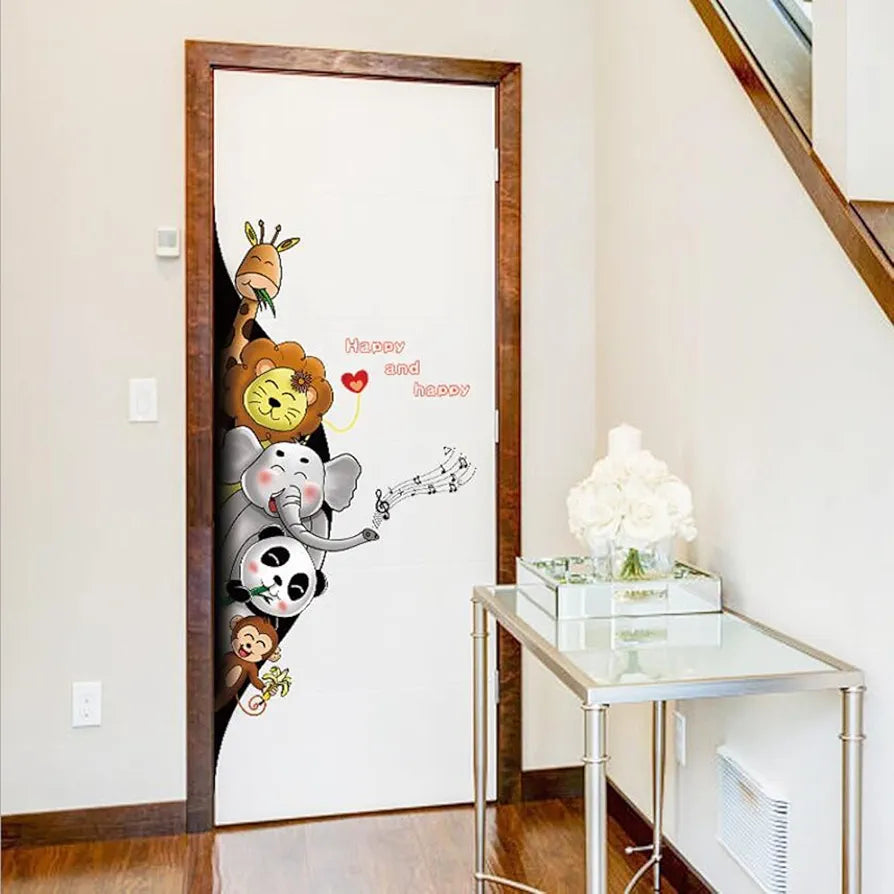 Jaamso Royals Animal Black Holewall Stickers for Kid Wall Stickers for Kids Room Animal Black Hole Aisle Porch Wallsticker