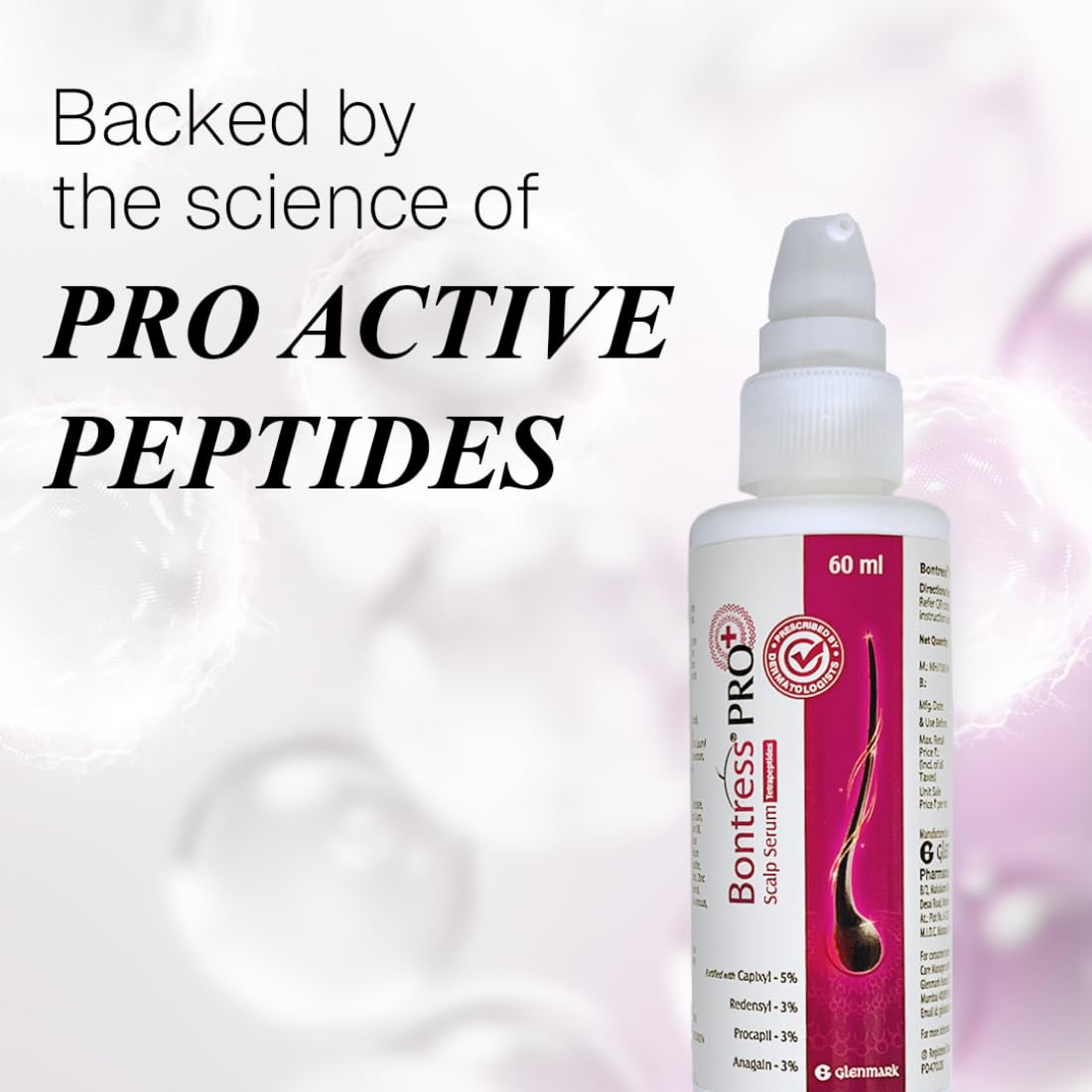 Bontress PRO+ Scalp Serum | Powered by Pro Active Peptides â€“ 5% Capixyl, 3% Redensyl, 3% Anagain, 3% Procapil | Dermat recommended Hair Growth Serum | 94% Users Reported Hair Growth in 28 Days