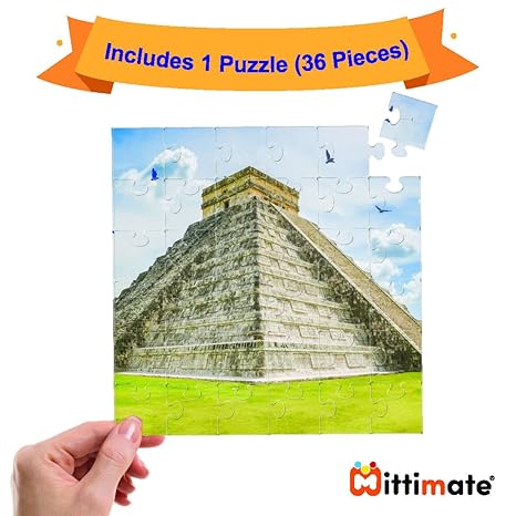 Mittimate Chichen Itza Jigsaw Puzzle Game for Kids Age 4 to 6 Old 36 Pieces Puzzle Toy