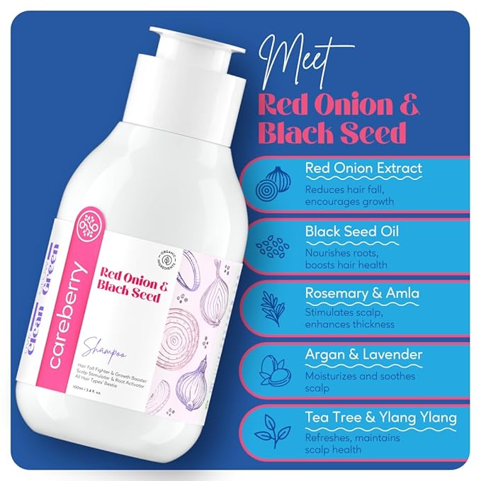 Careberry Red Onion & Black Seed AntiHair Fall Shampoo - 100 ml