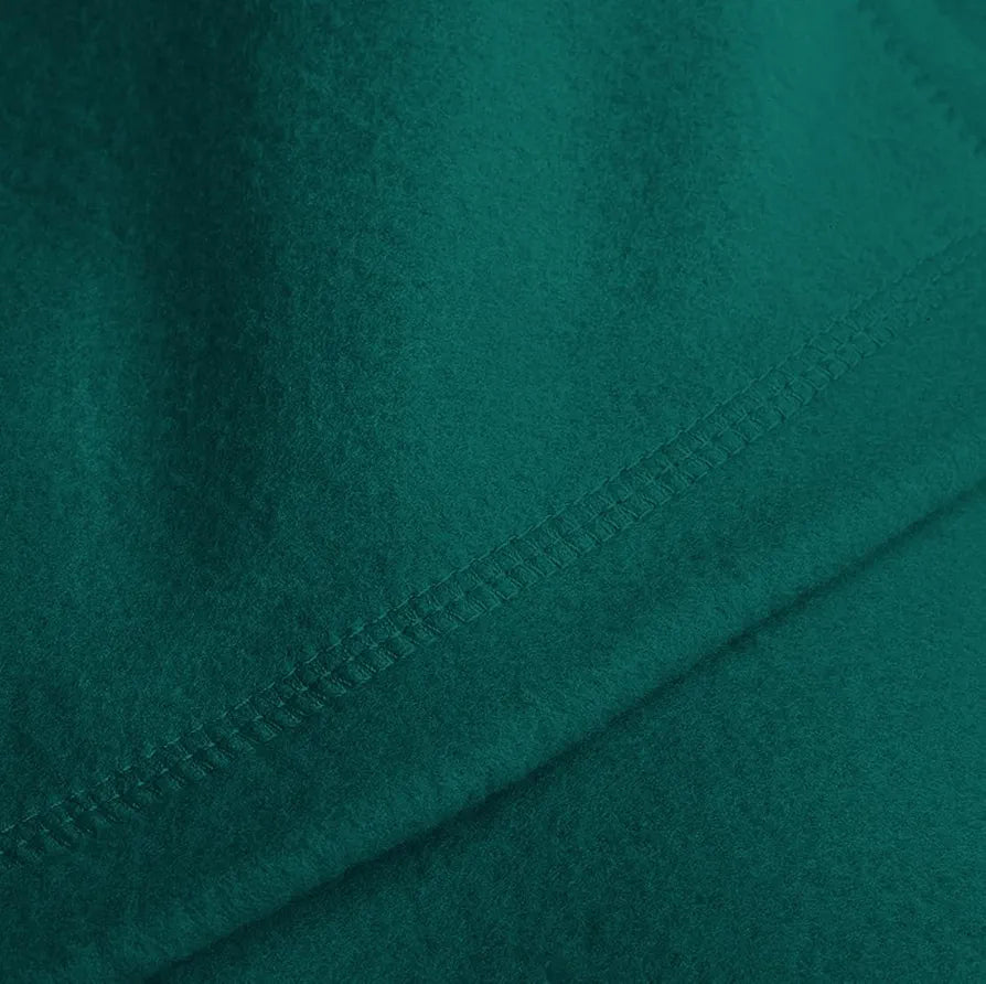 Cloth Fusion Polar Fleece AC Blanket for Winter Double Size Soft Woolen Blanket for Travel & Sleeping Dark Green