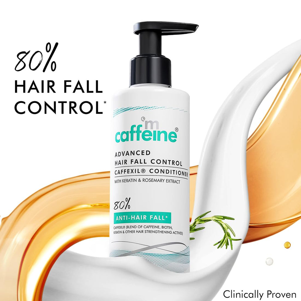 mCaffeine Advanced Hair Fall Control CaffexilÂ® Conditioner with Keratin, Biotin & Rosemary Extracts | 80% Hair Fall Control | Reduces Breakage, Improves Softness & Shine | For Men & Women - 250 ML