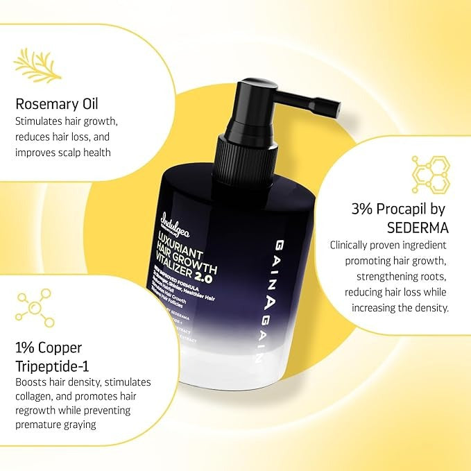 Indulgeo Essentials Gain Again Luxuriant Hair Vitalizer Growth Serum 2.0 - 50 ml