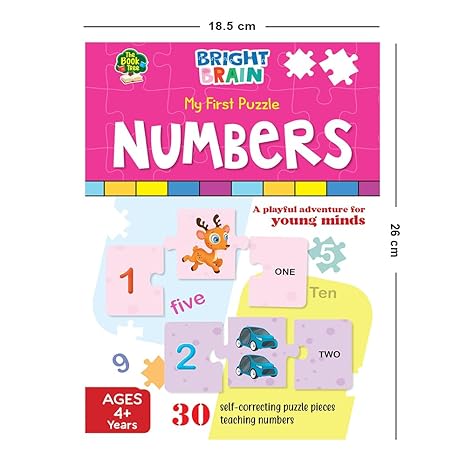 The Book Tree Bright Brain Numbers 30 Piece Jigsaw Puzzle for Preschoolers Educational Toy for Learning