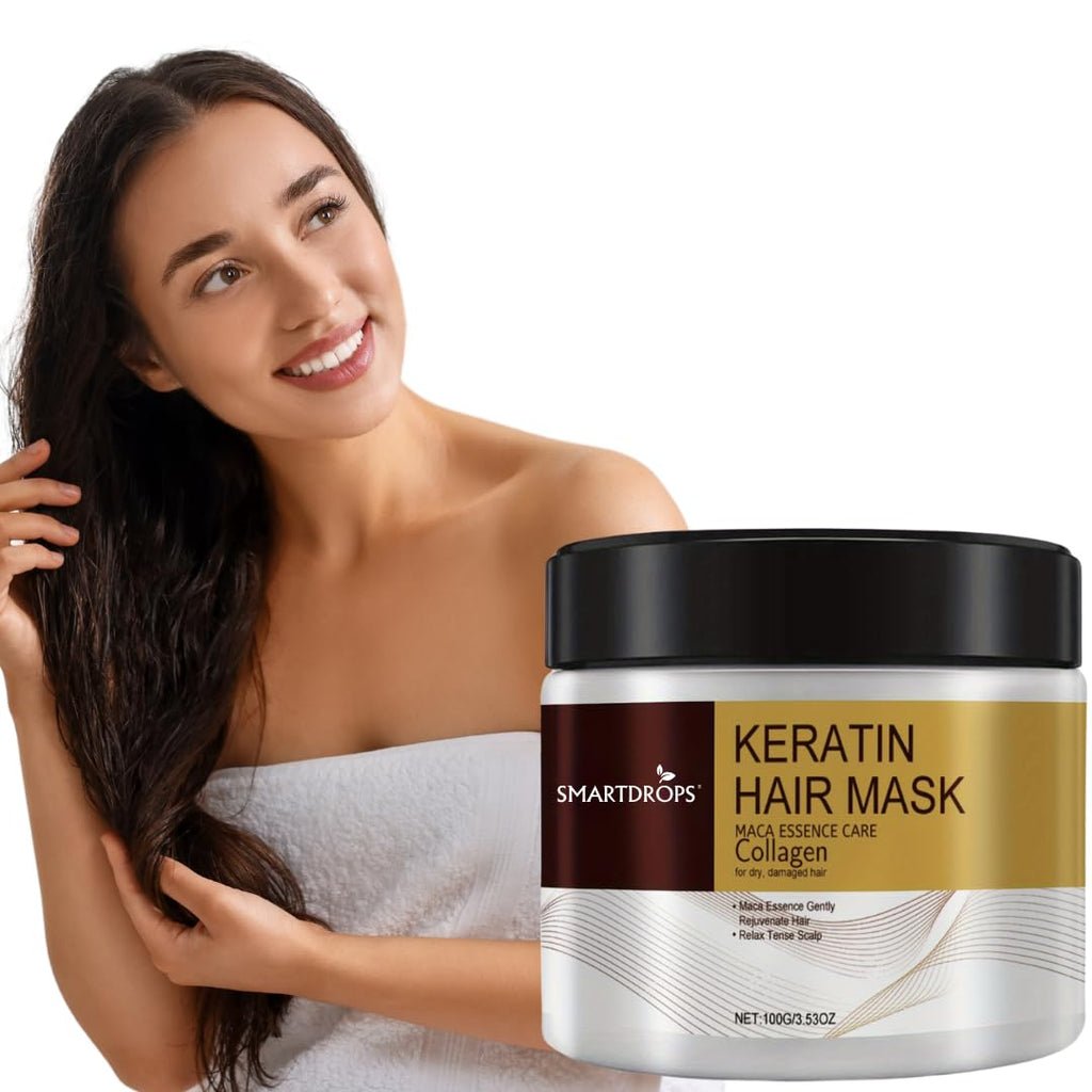 Smartdrops Keratin Hair Mask, Smooth Texture Formula, For All Hair Types, Soft Finish Care, (Pack of 1) (100 g)