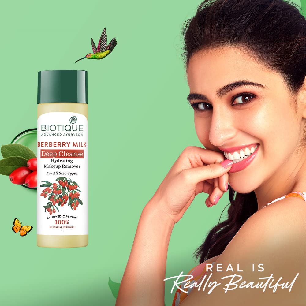Biotique Berberry Milk Deep Cleanse Hydrating Makeup Remover For All Skin Types, 120ml
