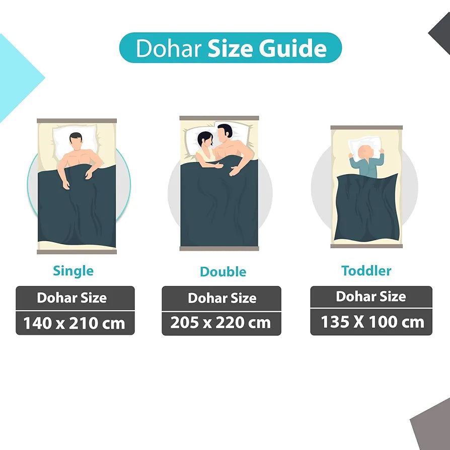 Divine Casa 100% Cotton 144 TC Reversible Geometric Printed Double Bed AC Dohar Blanket for Mild Winter TC - 144 Colour Crystal Teal