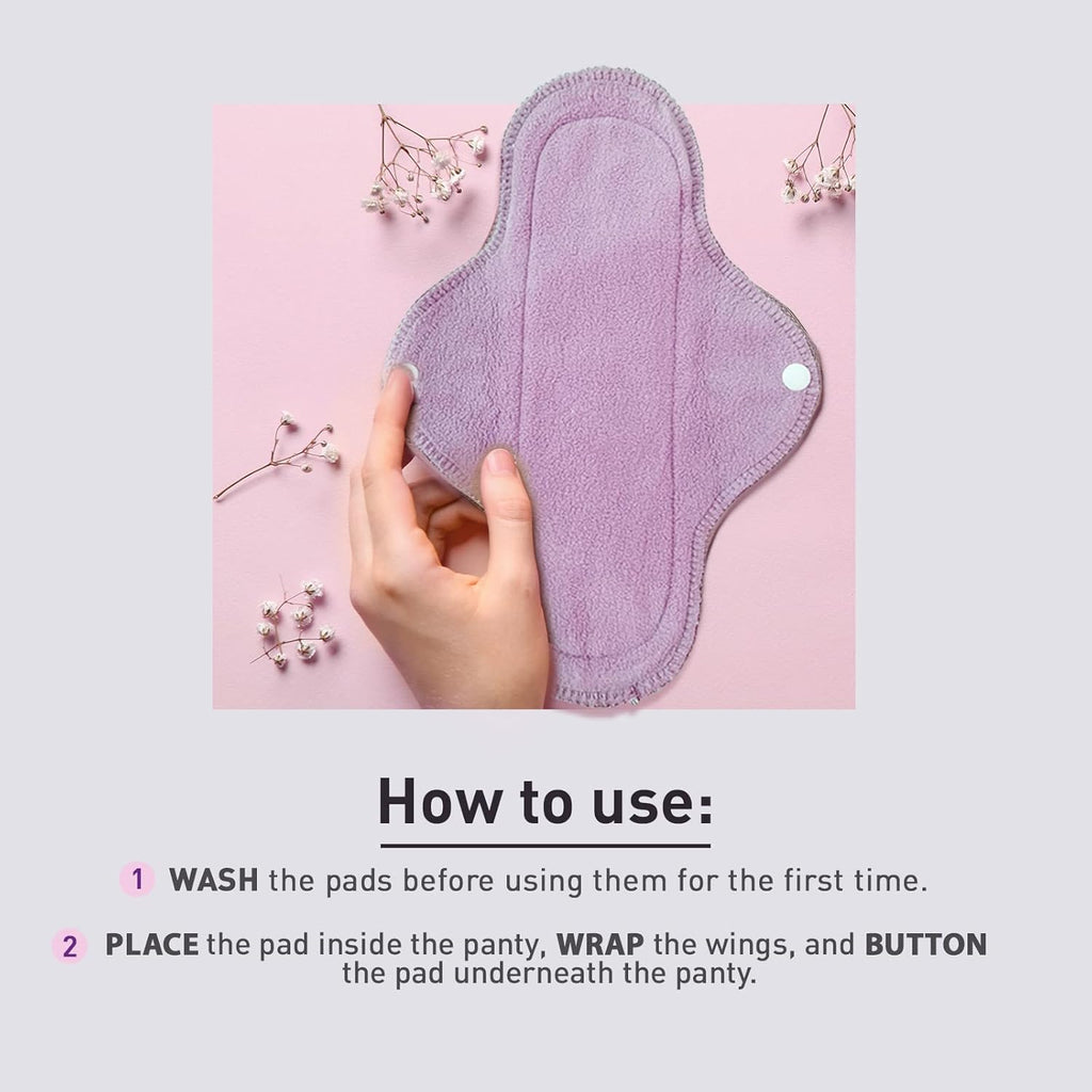 Sirona Reusable Pad for Women and Girls | (Pack of 4)| 3 Regular Pads + 1 Overnight Pad | Soft Cloth Pads for Women for Period, Reusable Rash Free Fabric, Skin Friendly, Lasts Up To 1 Year
