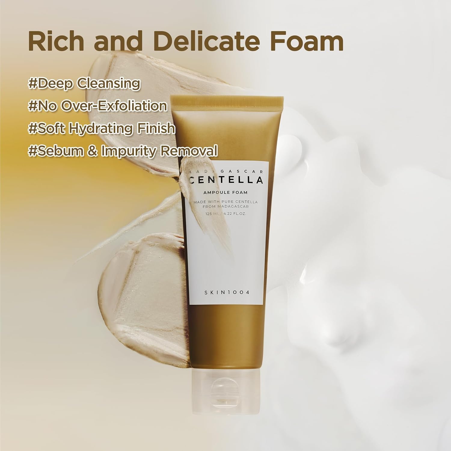 SKIN1004 Madagascar Centella Ampoule Foam Cleanser | Gentle Hydrating Face Wash, 125â€¯ml