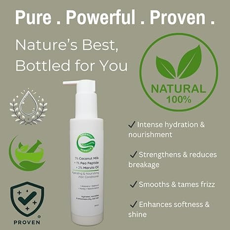 Greenviv 3% Coconut Milk + 1% Pea Peptide + 2% Marula Oil Hydrating & Nourishing Hair Conditioner - 200 ml