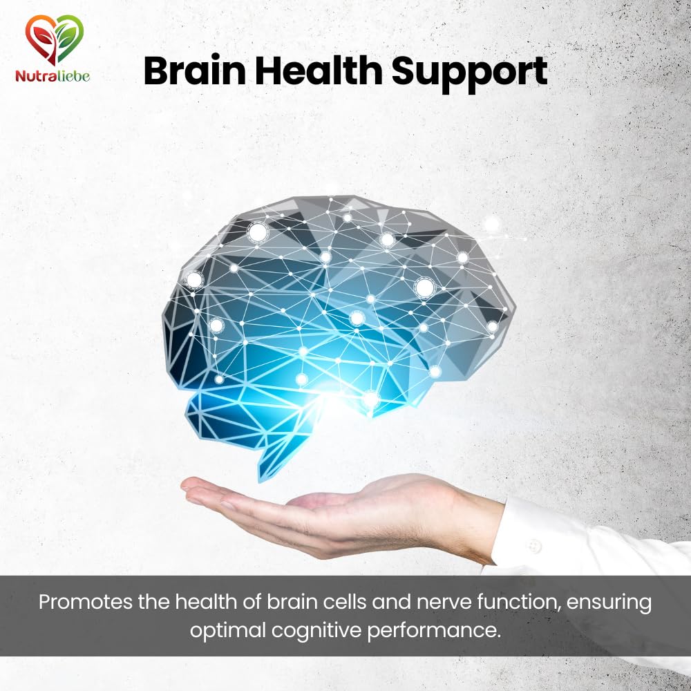 Nutraliebe Phosphatidylcholine & Phosphatidylserine Complex - Brain & Cognitive Support with Vitamin B12 & B6, 90 Capsules