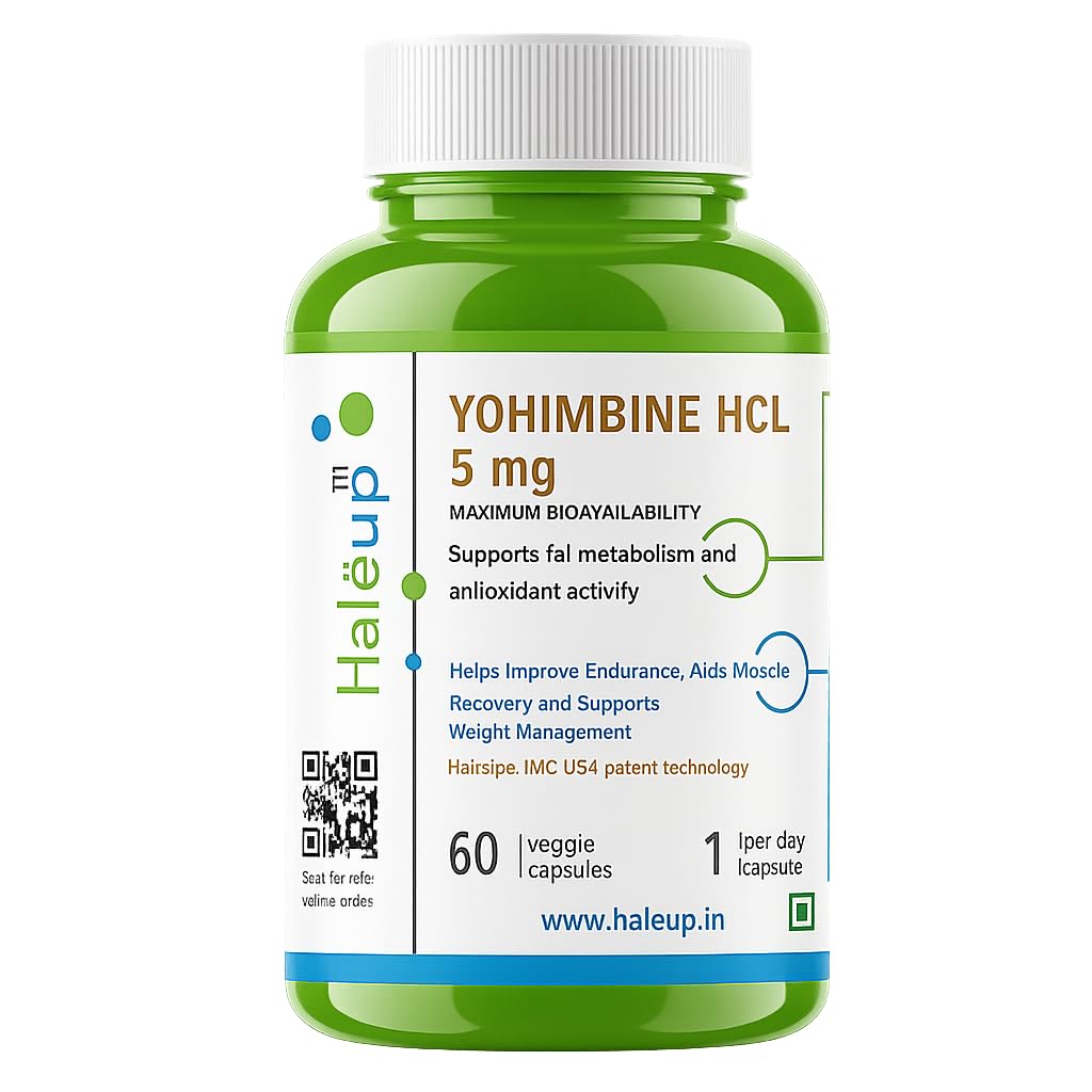 Haleup Yohimbine 5 mg Haleup USA, 60 capsules enriched with Green Tea Extract
