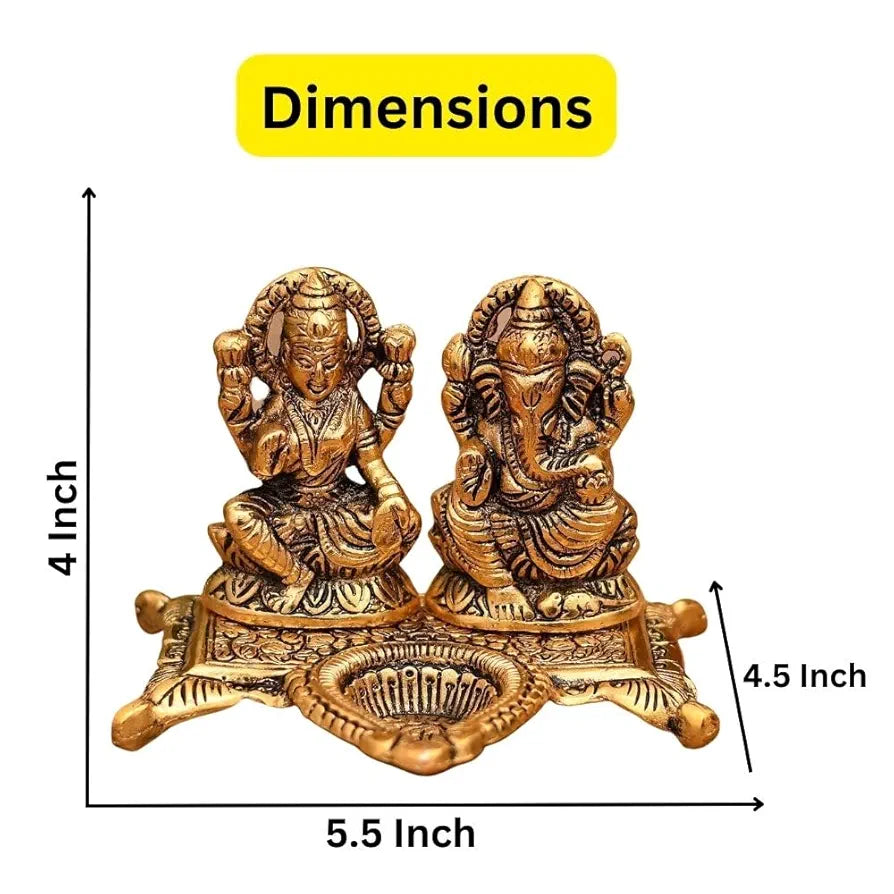 Lakshmi Laxmi Ganesh murti Idol Ganesha Diya puja Deepak Metal Oil Lamp