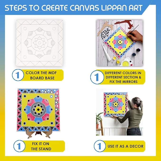 Solobolo Lippan Canvas Wall Art Decor for Living Room | Wall Hanging Art Kit | Great Home Living Room and Balcony Decor