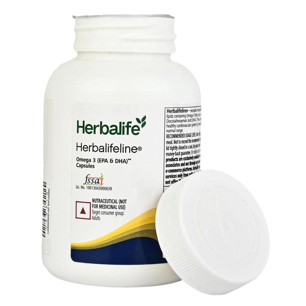 Herbalife Herbalifeline Omega-3 Fatty Acids Capsules â€“ 60 Softgels, 90g | EPA & DHA for Heart, Brain & Joint Health