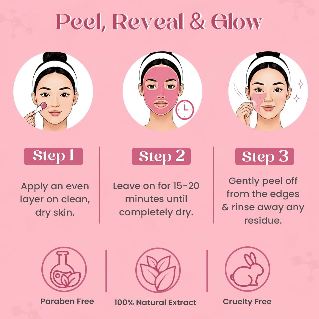 Glamveda Watermelon & Collagen Peel Firming & Anti Aging Off Mask For Women | Reduces Signs of ageing | Gives radiant glow | No Paraben, SLS | 100gm