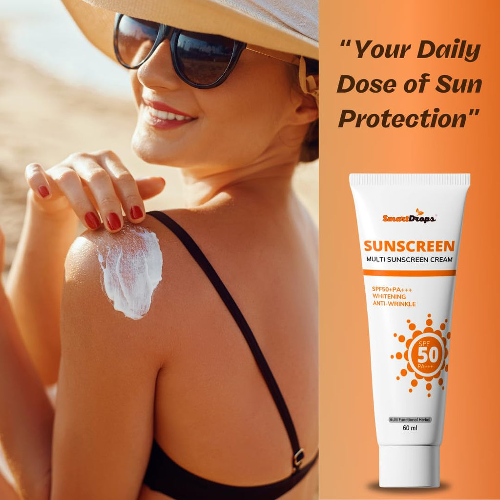 Smartdrops sunscreen With Natural Finish & Whitening cream 60ml (Pack of 1)